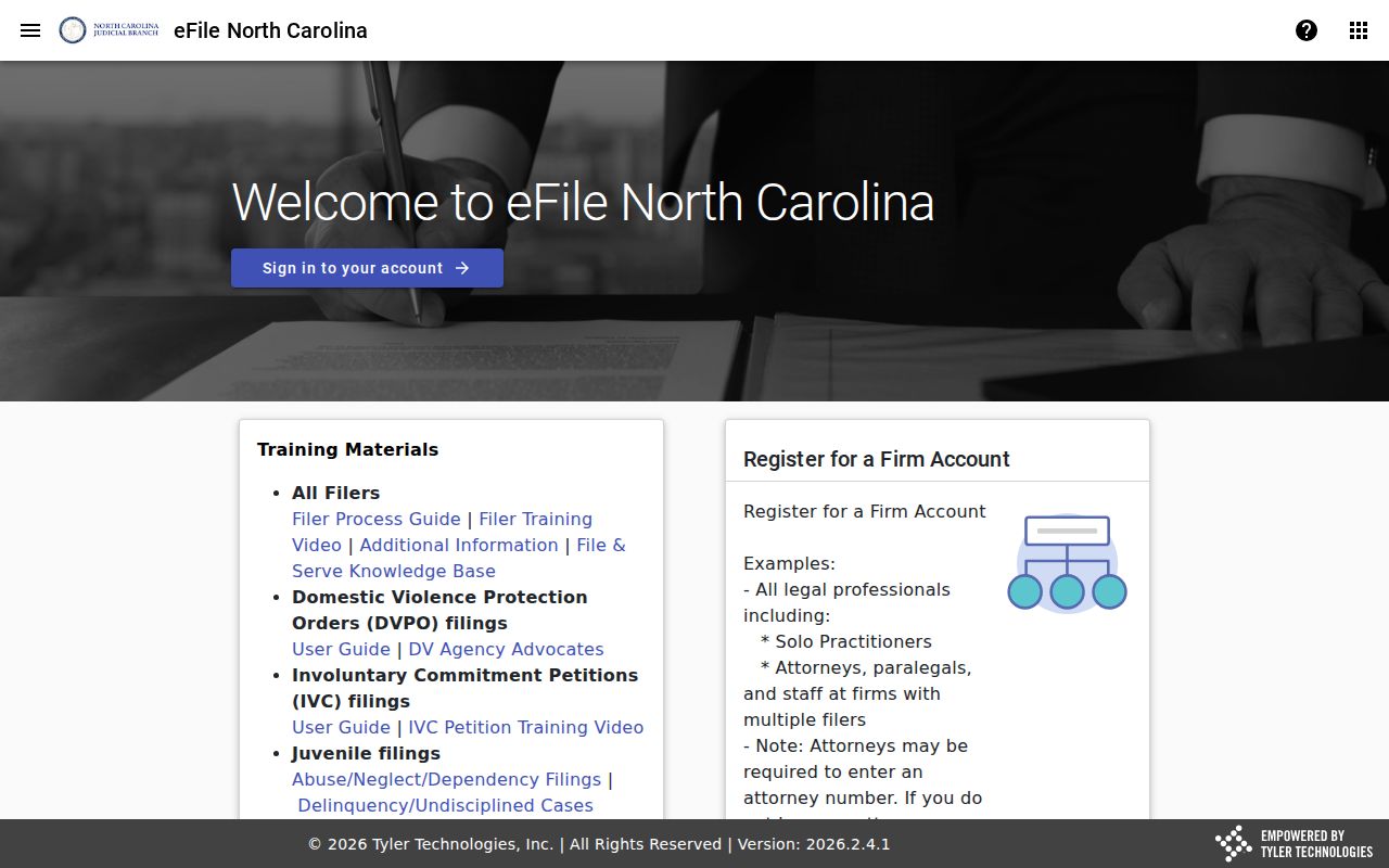 Watauga County case lookup File and Serve electronic filing service