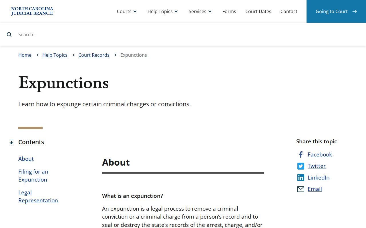Watauga County court records expunction access guidance