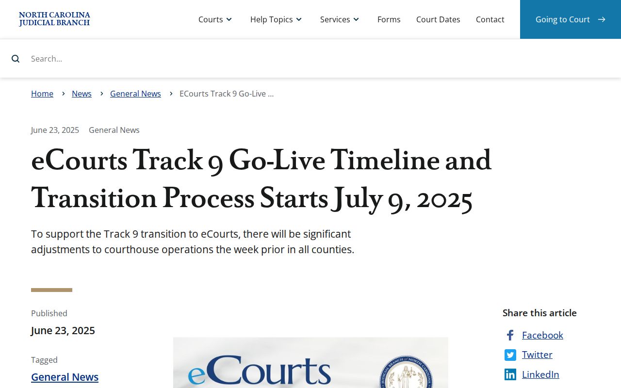 Watauga County criminal docket Track 9 transition notice
