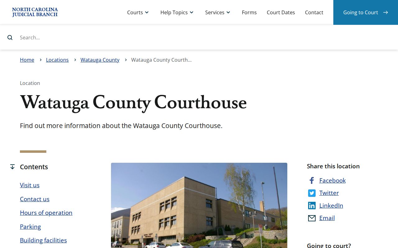 Watauga County court docket courthouse access information