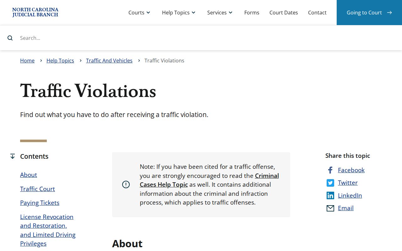 Watauga County traffic ticket court records guidance